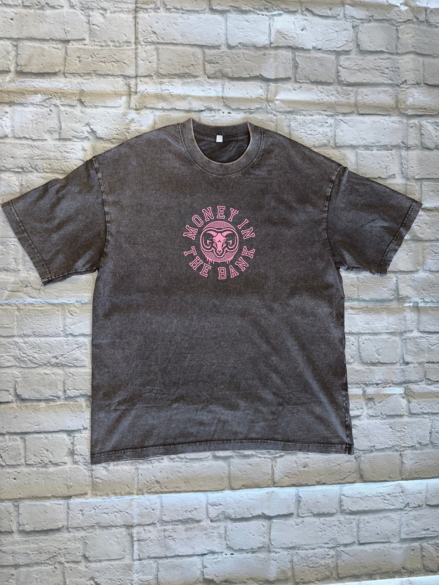 Pink Money In The Bank Goat head gray shirt