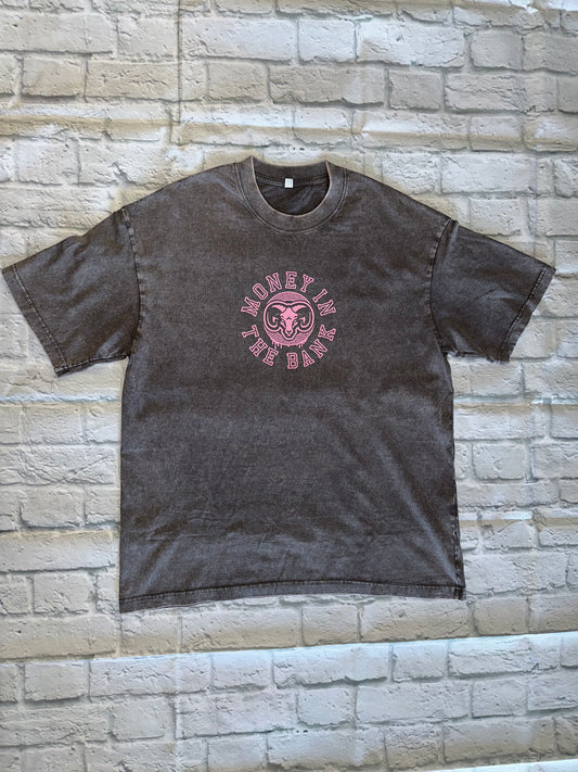 Pink Money In The Bank Goat head gray shirt
