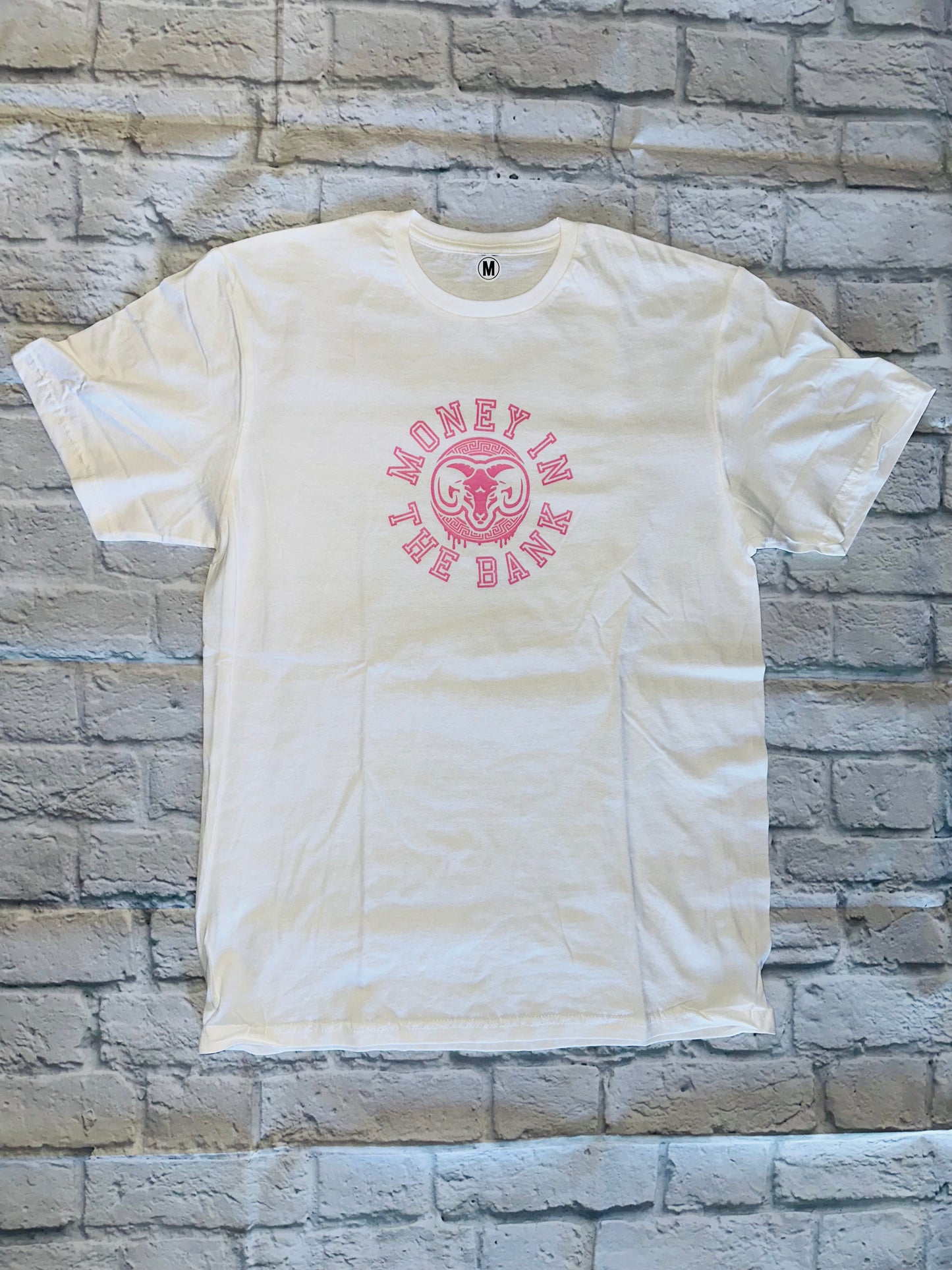 Pink Money In The Bank Goat head white shirt