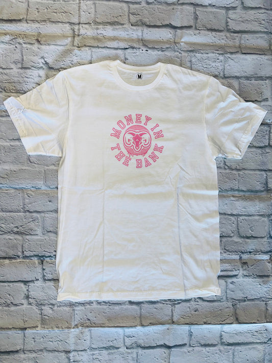 Pink Money In The Bank Goat head white shirt